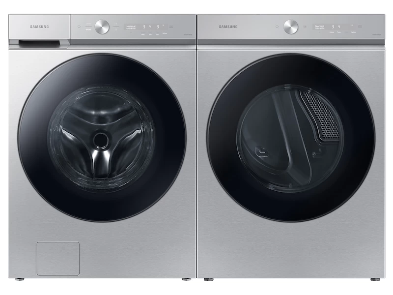 Bespoke 5.3 cu. ft. Ultra Capacity Front Load Washer with Super Speed Wash and AI Smart Dial in Silver Steel WF53BB8700ATUS