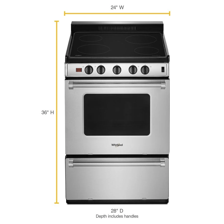 24-inch Freestanding Electric Range with Upswept SpillGuard™ Cooktop WFE500M4HS