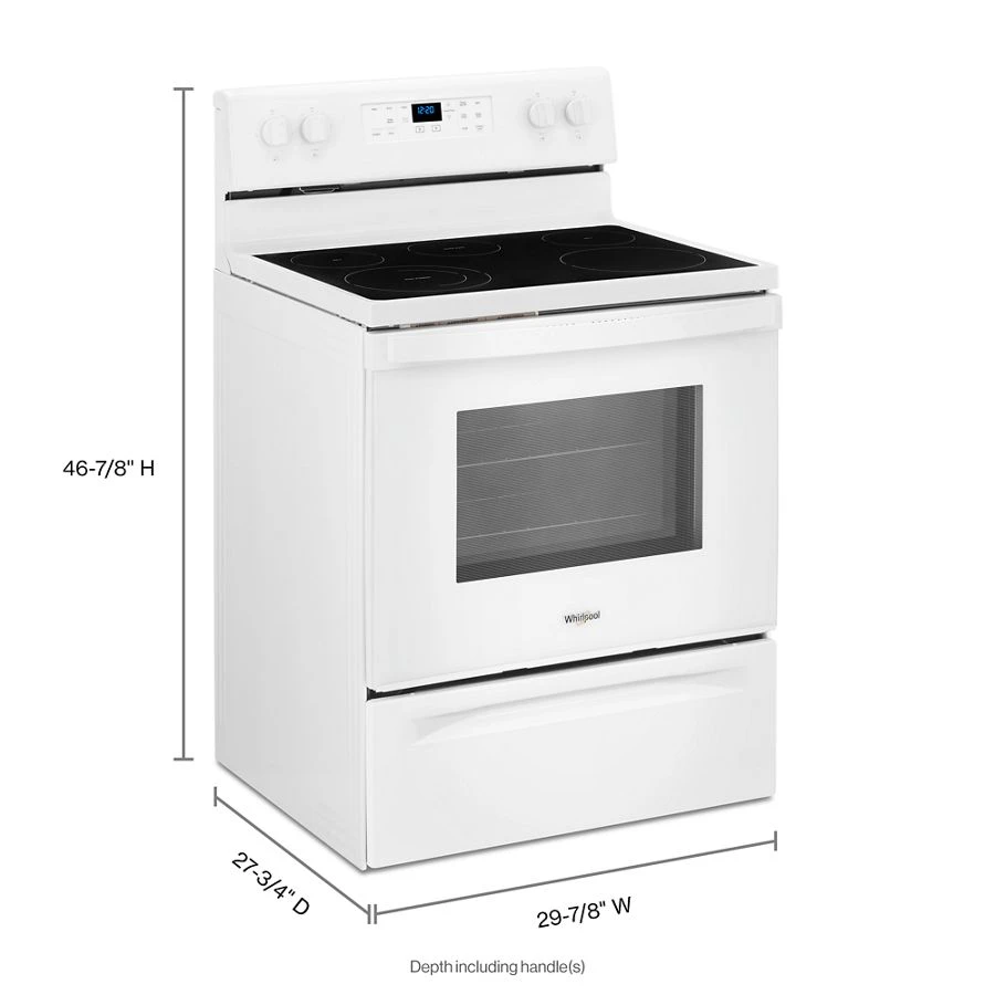 5.3 cu. ft. Whirlpool® electric range with Frozen Bake™ technology WFE525S0JW