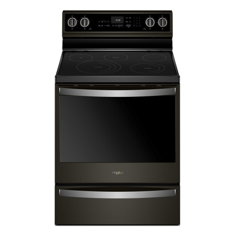 Whirlpool 6.4 cu. ft. Smart Freestanding Electric Range with Frozen Bake™ Technology Black Stainless WFE975H0HV Picture 1
