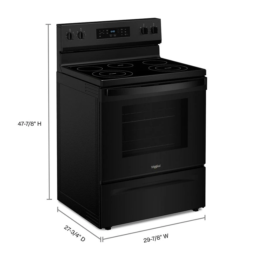 30-inch Electric Range with No Preheat Mode and Steam Clean WFES3330RB
