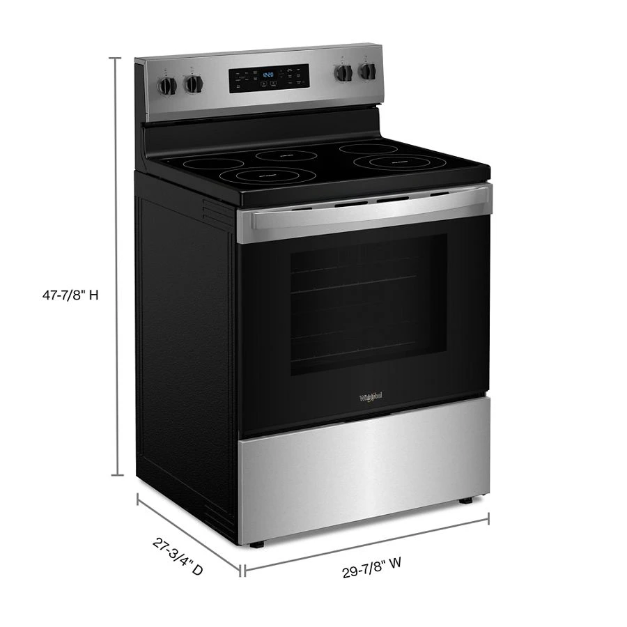 30-inch Electric Range with No Preheat Mode and Steam Clean WFES3330RS