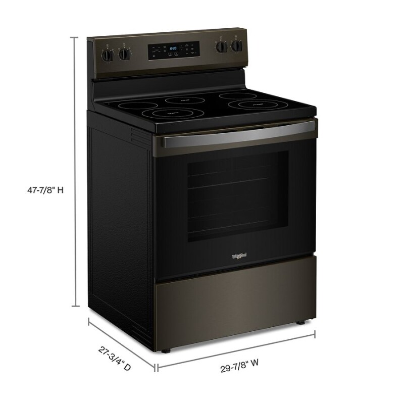 Whirlpool 30-inch Electric Range with Steam Clean Black Stainless WFES3330RV Picture 1