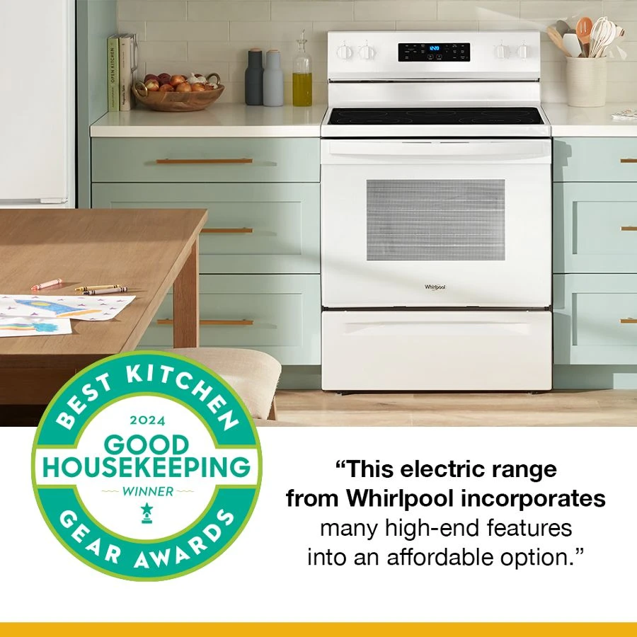 30-inch Electric Range with No Preheat Mode and Steam Clean WFES3330RW