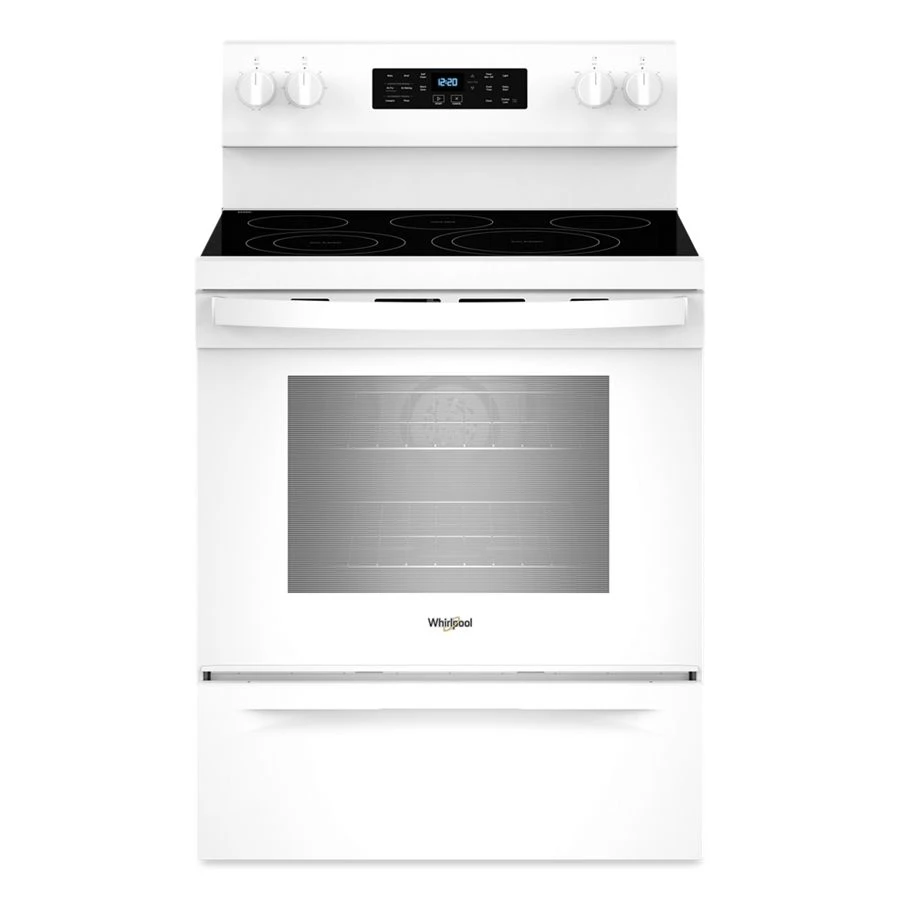 30-inch Energy Star Electric Range with Air Cooking Technology, No Preheat Air Fry and Air Baking and Self Clean WFES5030RW