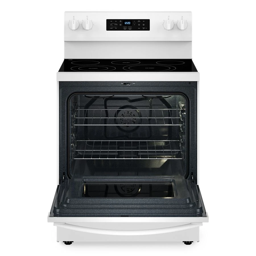 30-inch Energy Star Electric Range with Air Cooking Technology, No Preheat Air Fry and Air Baking and Self Clean WFES5030RW