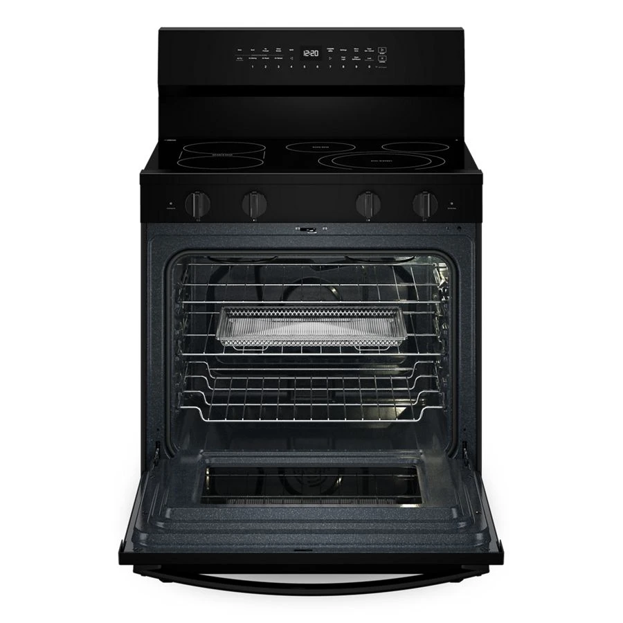 30-inch Electric Smart Range with Air Cooking Technology, No Preheat Air Fry, High Speed Preheat Oven, WipeClean™ Coating, and Steam/Self Clean WFES7530RB