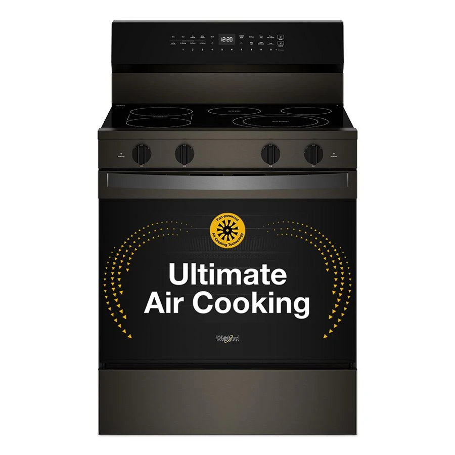30-inch Electric Smart Range with Air Cooking Technology, No Preheat Air Fry, High Speed Preheat Oven, WipeClean™ Coating, and Steam/Self Clean WFES7530RW