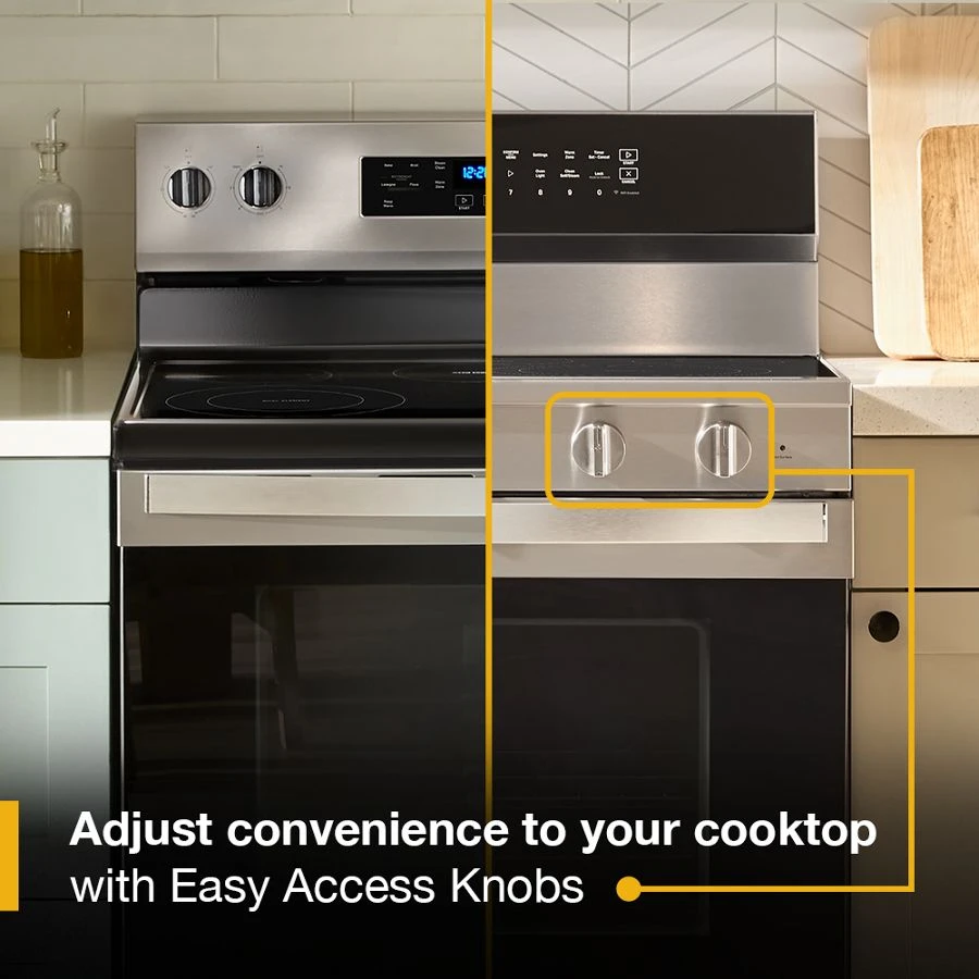 30-inch Electric Smart Range with Air Cooking Technology, No Preheat Air Fry, High Speed Preheat Oven, WipeClean™ Coating, and Steam/Self Clean WFES7530RV