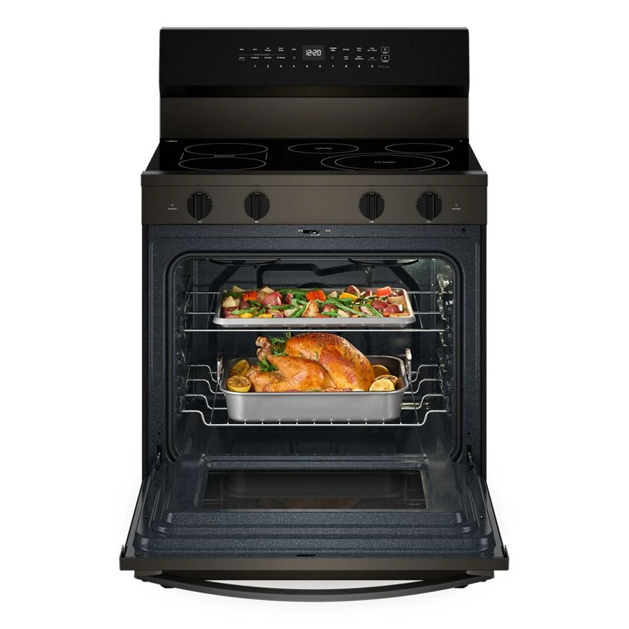 30-inch Electric Smart Range with Air Cooking Technology, No Preheat Air Fry, High Speed Preheat Oven, WipeClean™ Coating, and Steam/Self Clean WFES7530RV