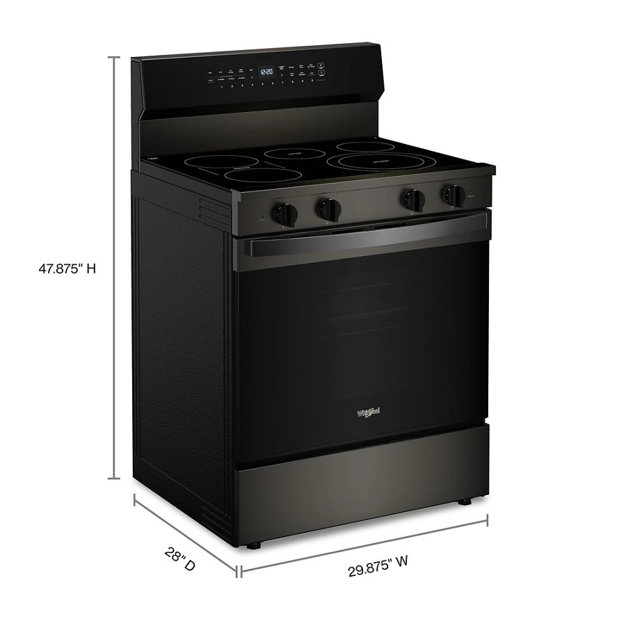 30-inch Electric Smart Range with Air Cooking Technology, No Preheat Air Fry, High Speed Preheat Oven, WipeClean™ Coating, and Steam/Self Clean WFES7530RV