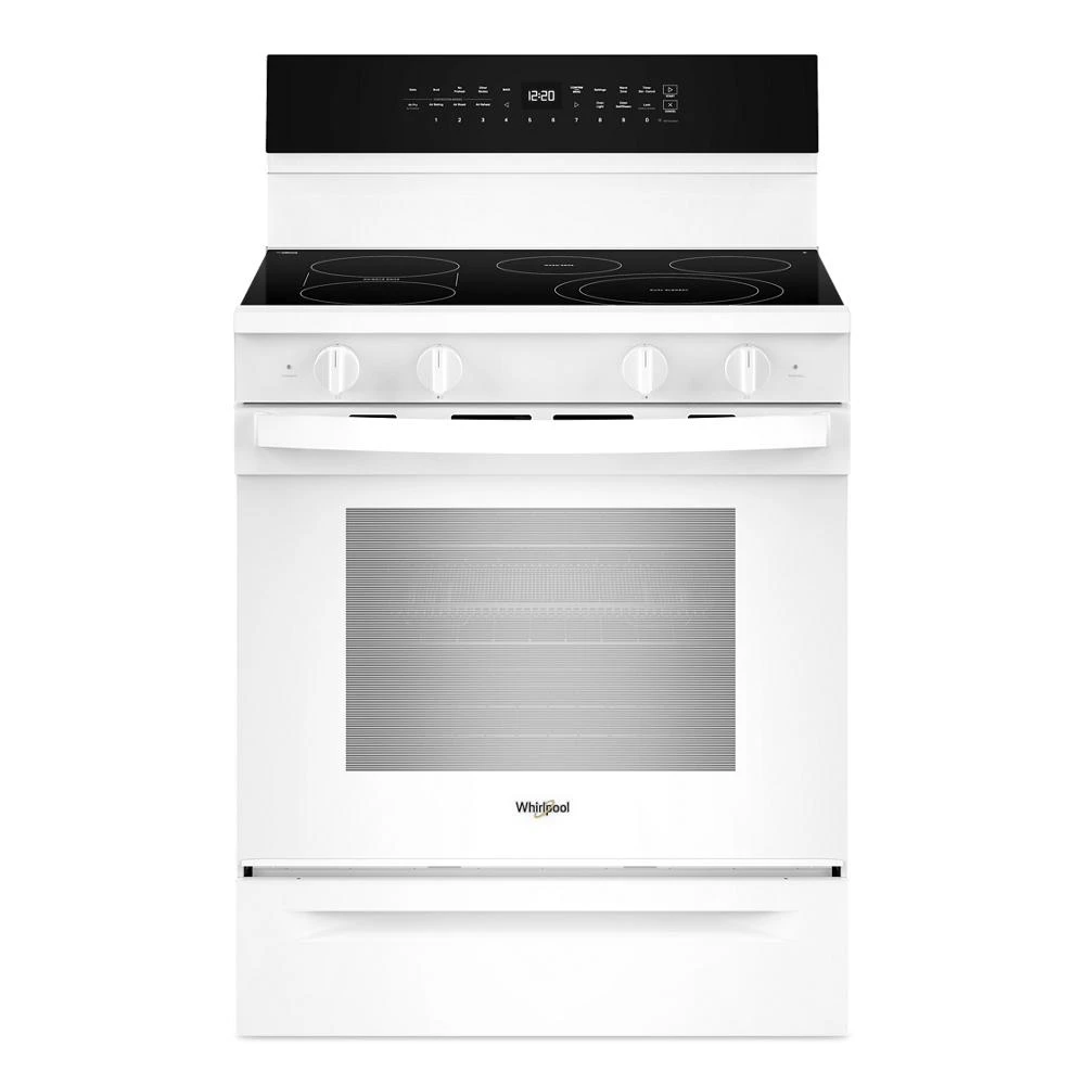 30-inch Electric Smart Range with Air Cooking Technology, No Preheat Air Fry, High Speed Preheat Oven, WipeClean™ Coating, and Steam/Self Clean WFES7530RW