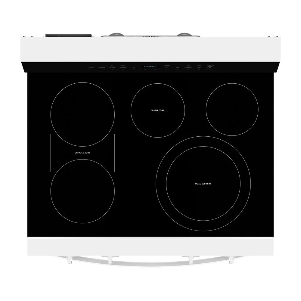 30-inch Electric Smart Range with Air Cooking Technology, No Preheat Air Fry, High Speed Preheat Oven, WipeClean™ Coating, and Steam/Self Clean WFES7530RW