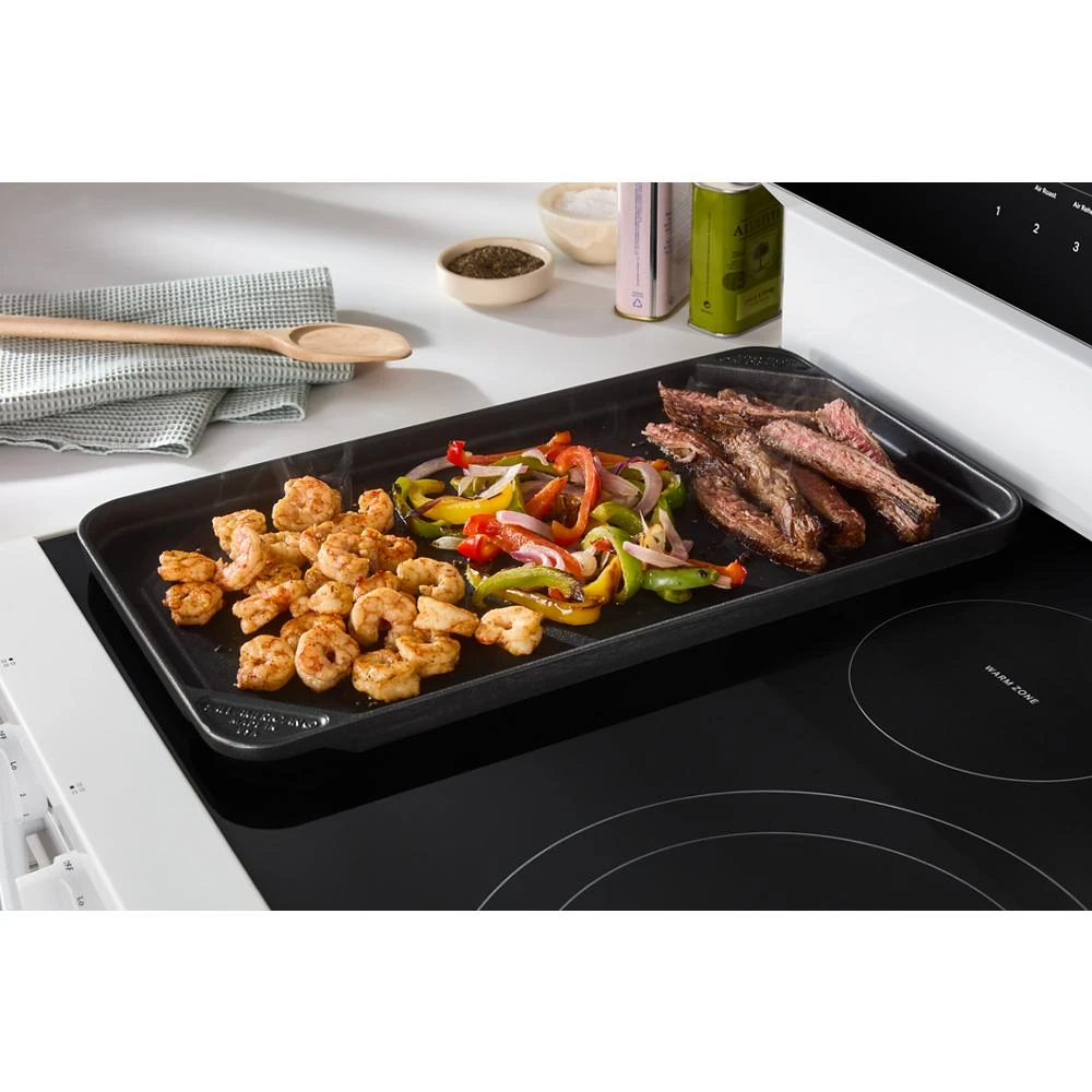 30-inch Electric Smart Range with Air Cooking Technology, No Preheat Air Fry, High Speed Preheat Oven, WipeClean™ Coating, and Steam/Self Clean WFES7530RW