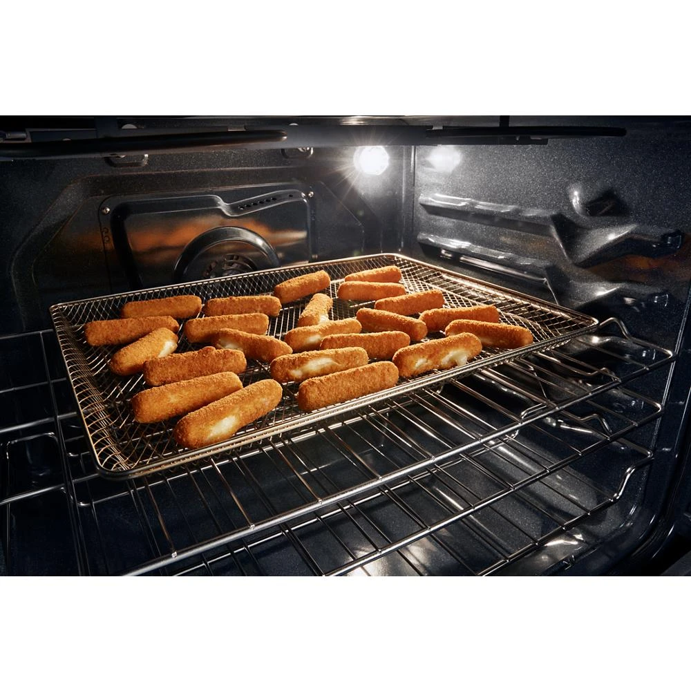 30-inch Electric Smart Range with Air Cooking Technology, No Preheat Air Fry, High Speed Preheat Oven, WipeClean™ Coating, and Steam/Self Clean WFES7530RW