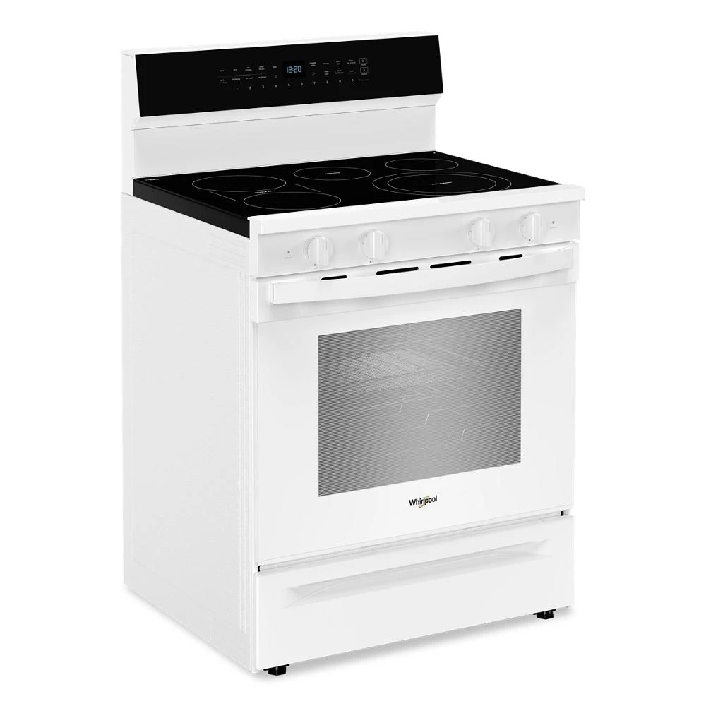30-inch Electric Smart Range with Air Cooking Technology, No Preheat Air Fry, High Speed Preheat Oven, WipeClean™ Coating, and Steam/Self Clean WFES7530RW
