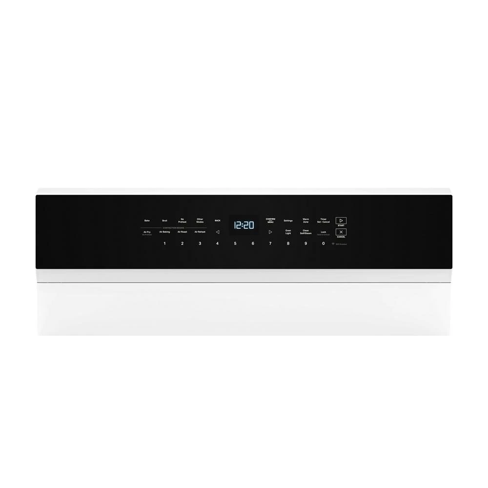 30-inch Electric Smart Range with Air Cooking Technology, No Preheat Air Fry, High Speed Preheat Oven, WipeClean™ Coating, and Steam/Self Clean WFES7530RW