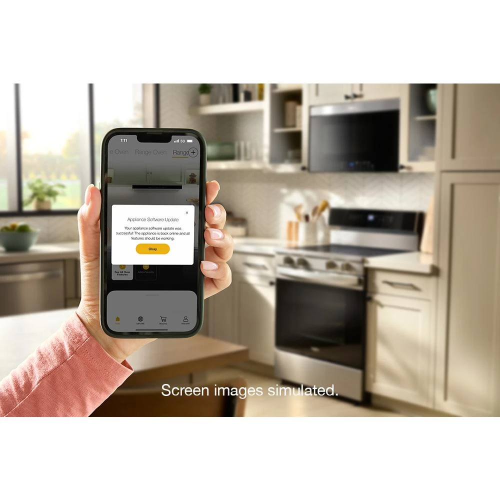 30-inch Electric Smart Range with Air Cooking Technology, No Preheat Air Fry, High Speed Preheat Oven, WipeClean™ Coating, and Steam/Self Clean WFES7530RW