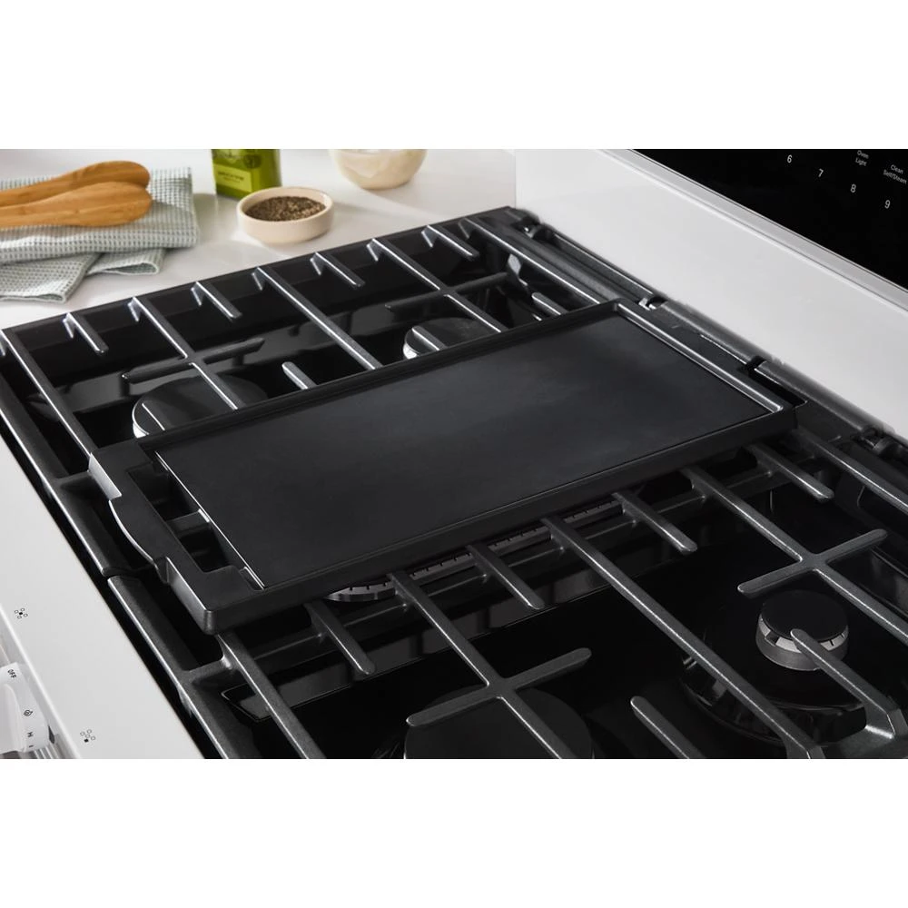 30-inch Electric Smart Range with Air Cooking Technology, No Preheat Air Fry, High Speed Preheat Oven, WipeClean™ Coating, and Steam/Self Clean WFES7530RW