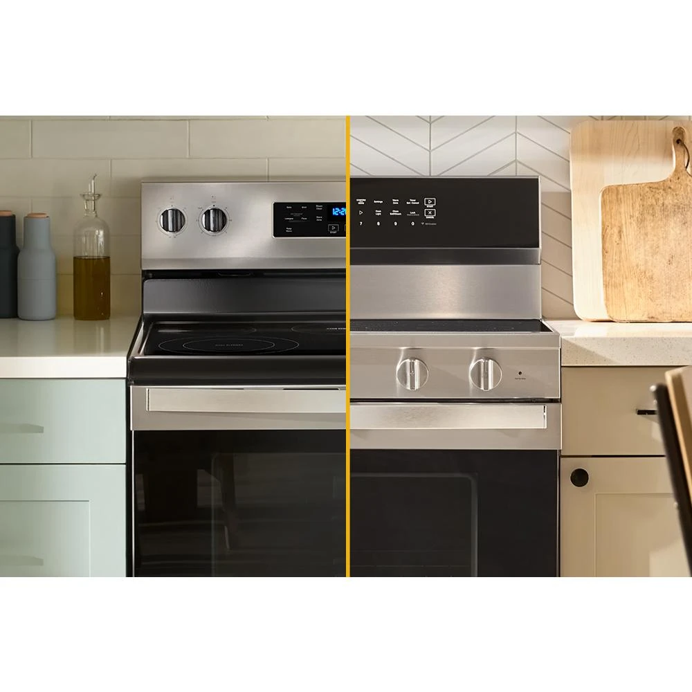 30-inch Electric Smart Range with Air Cooking Technology, No Preheat Air Fry, High Speed Preheat Oven, WipeClean™ Coating, and Steam/Self Clean WFES7530RW
