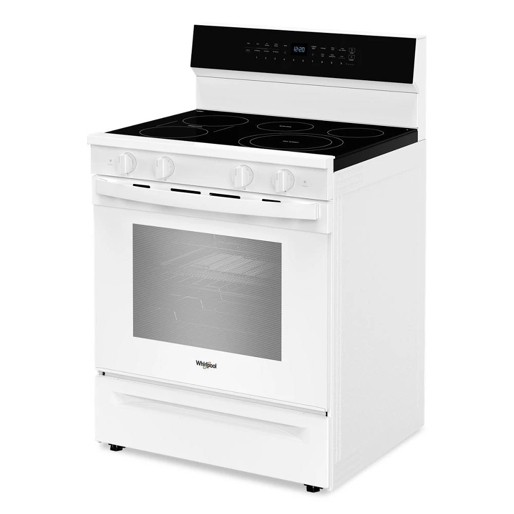 30-inch Electric Smart Range with Air Cooking Technology, No Preheat Air Fry, High Speed Preheat Oven, WipeClean™ Coating, and Steam/Self Clean WFES7530RW