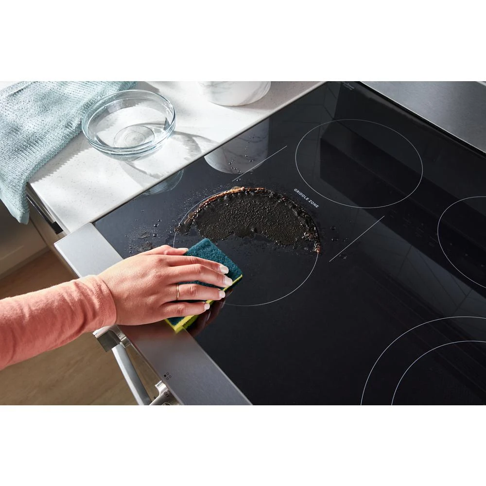 30-inch Electric Smart Range with Air Cooking Technology, No Preheat Air Fry, High Speed Preheat Oven, WipeClean™ Coating, and Steam/Self Clean WFES7530RW