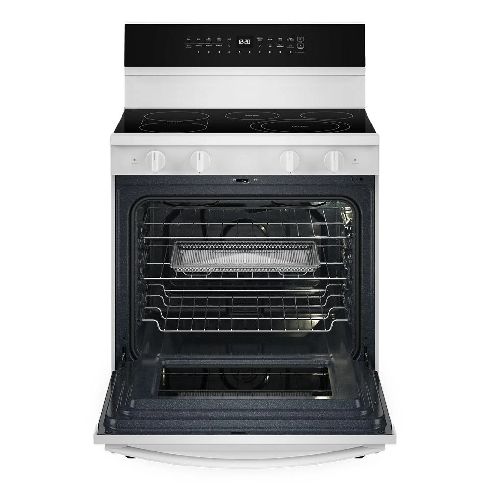 30-inch Electric Smart Range with Air Cooking Technology, No Preheat Air Fry, High Speed Preheat Oven, WipeClean™ Coating, and Steam/Self Clean WFES7530RW