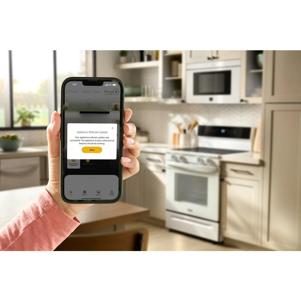 30-inch Electric Smart Range with Air Cooking Technology, No Preheat Air Fry, High Speed Preheat Oven, WipeClean™ Coating, and Steam/Self Clean WFES7530RW
