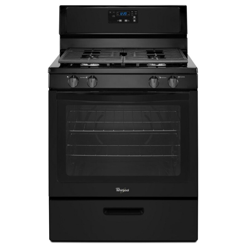Whirlpool Whirlpool® 5.1 Cu. Ft. Freestanding 4-Burner Gas Stove Black WFG320M0BB Picture 1