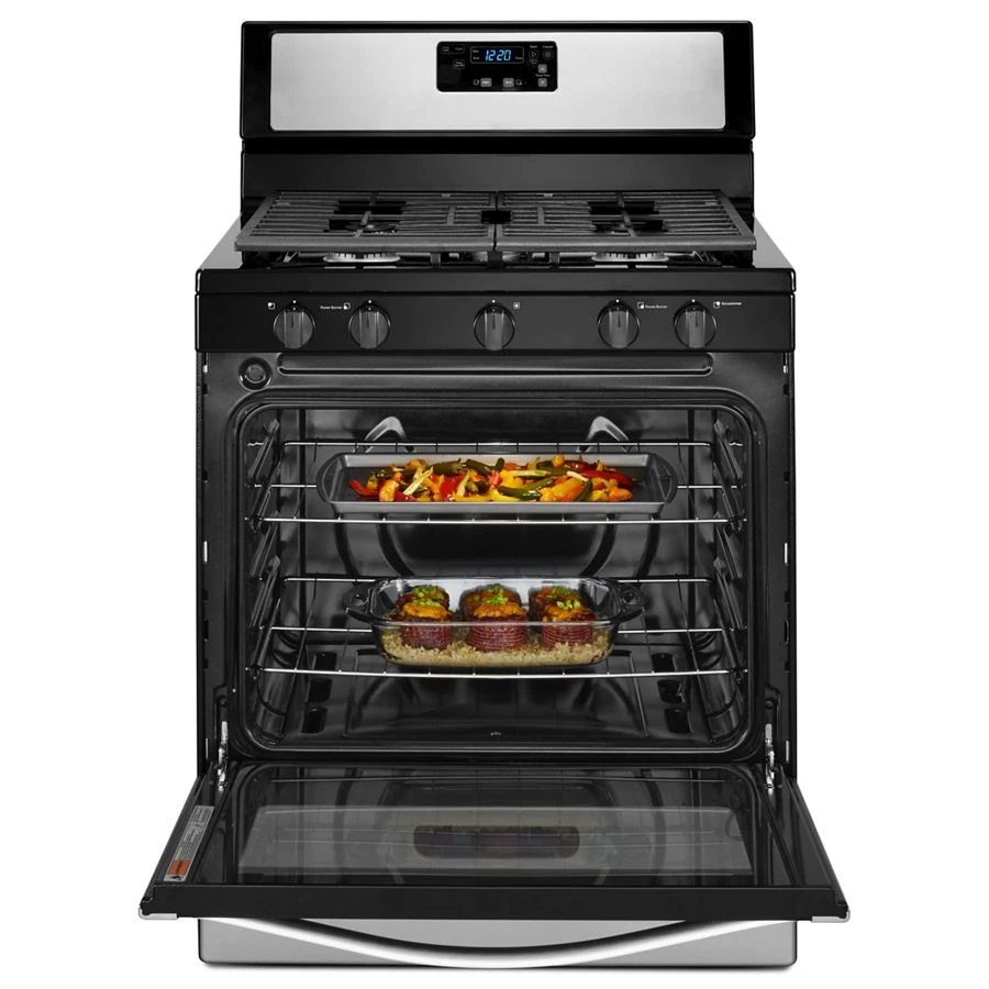 Whirlpool® 5.1 Cu. Ft. Freestanding 5-Burner Gas Stove WFG505M0BS
