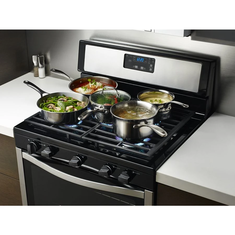 Whirlpool® 5.1 Cu. Ft. Freestanding 5-Burner Gas Stove WFG505M0BS