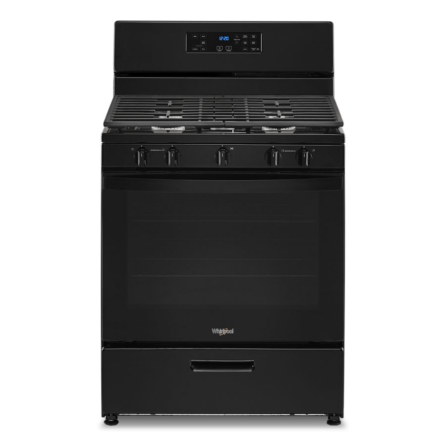 Whirlpool 5.1 Cu. Ft. Freestanding Gas Range with Edge to Edge Cooktop Black WFG505M0MB Picture 1