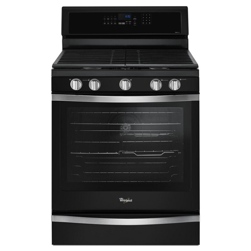 Whirlpool 5.8 Cu. Ft. Freestanding Gas Range with EZ-2-Lift™ Hinged Grates Black Ice WFG745H0FE Picture 1