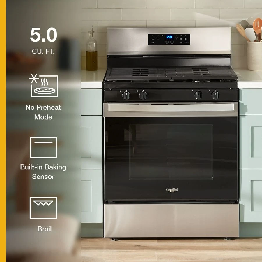 30-inch Self Clean Gas Range with No Preheat Mode WFGS3530RS