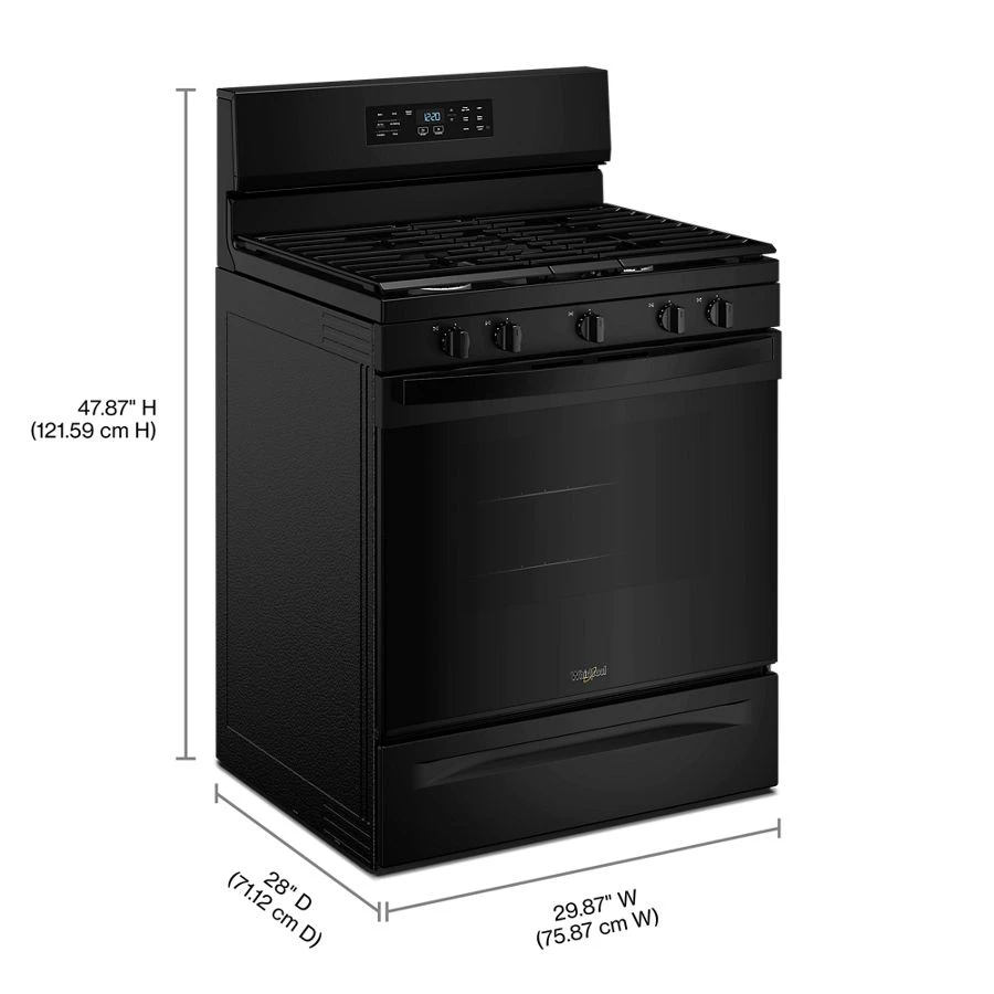 30-inch Gas Range with Air Cooking Technology and Steam Clean WFGS4530SB
