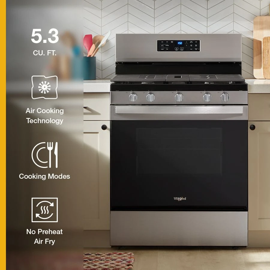 30-inch Gas Range With Air Cooking Technology And Steam Clean WFGS4530SZ