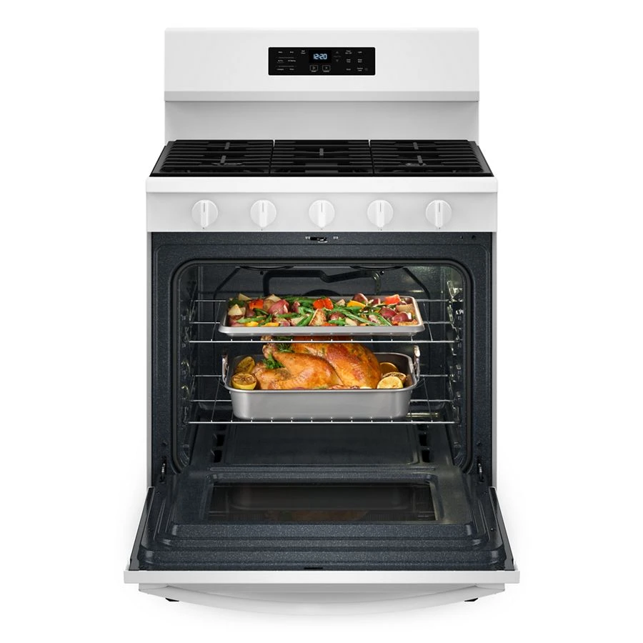 30-inch Gas Range with Air Cooking Technology, No Preheat Air Fry and Air Baking and Self Clean WFGS5030RW