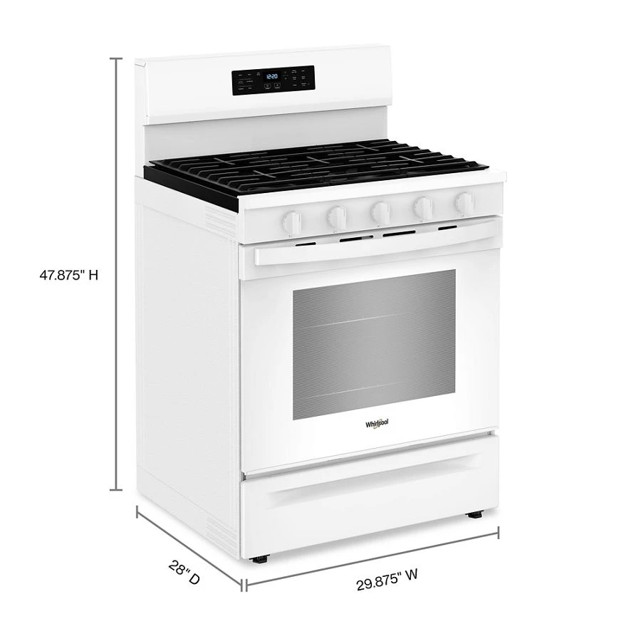 30-inch Gas Range with Air Cooking Technology, No Preheat Air Fry and Air Baking and Self Clean WFGS5030RW