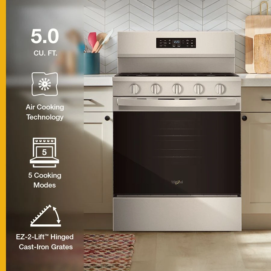 30-inch Gas Range with Air Cooking Technology and EZ-2-Lift™ Hinged Grates WFGS5730SZ