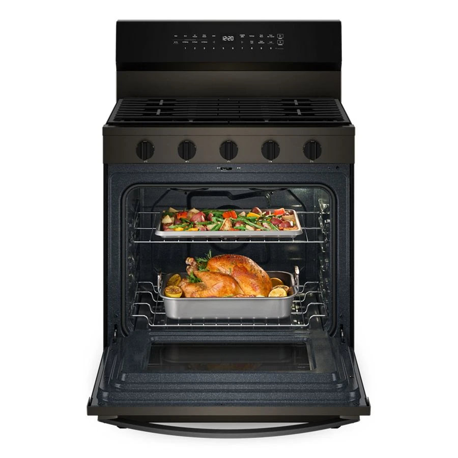 30-inch Smart Gas Range with Air Cooking Technology, No Preheat Air Fry, Steam/Self Clean and High Speed Preheat WFGS7530RV