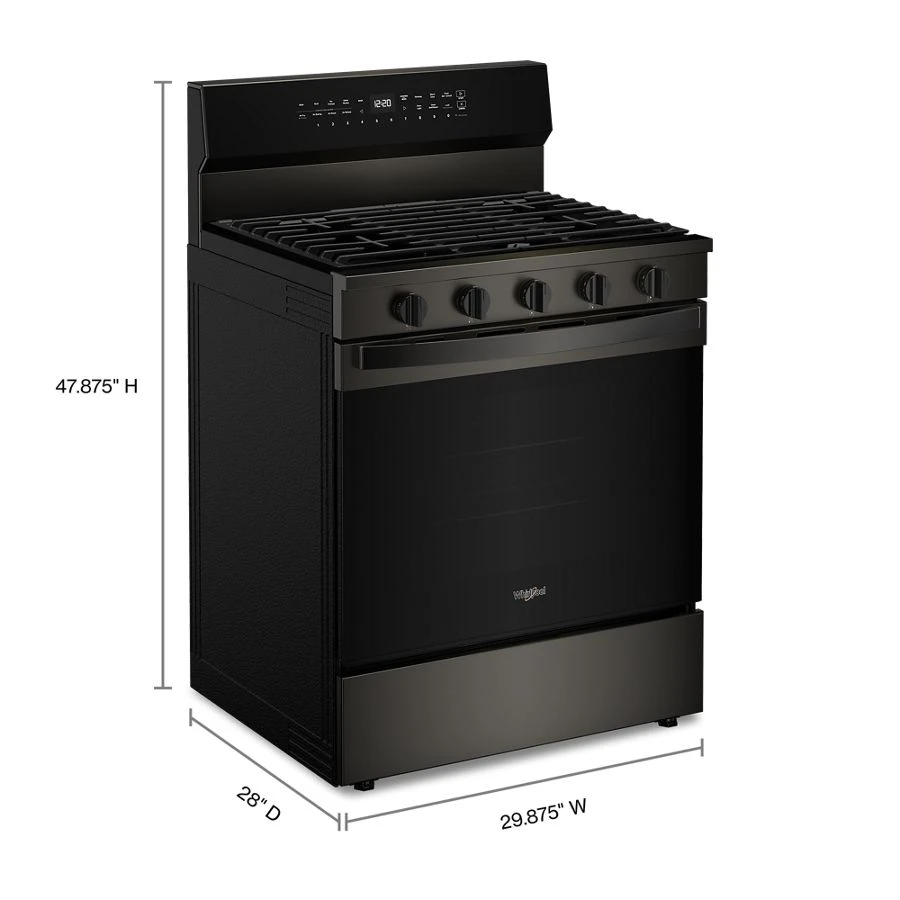 30-inch Smart Gas Range with Air Cooking Technology, No Preheat Air Fry, Steam/Self Clean and High Speed Preheat WFGS7530RV