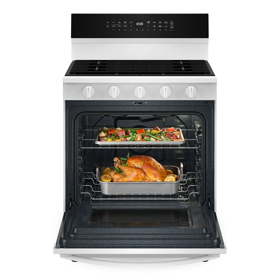 30-inch Smart Gas Range with Air Cooking Technology, No Preheat Air Fry, Steam/Self Clean and High Speed Preheat WFGS7530RW