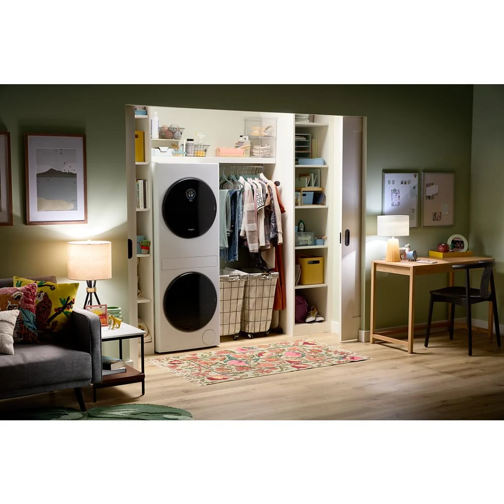 Compact ENERGY STAR® Ventless Heat Pump Laundry Tower with 2.7-cu ft Washer and Electric 4.3-cu ft Dryer WFH5424SW