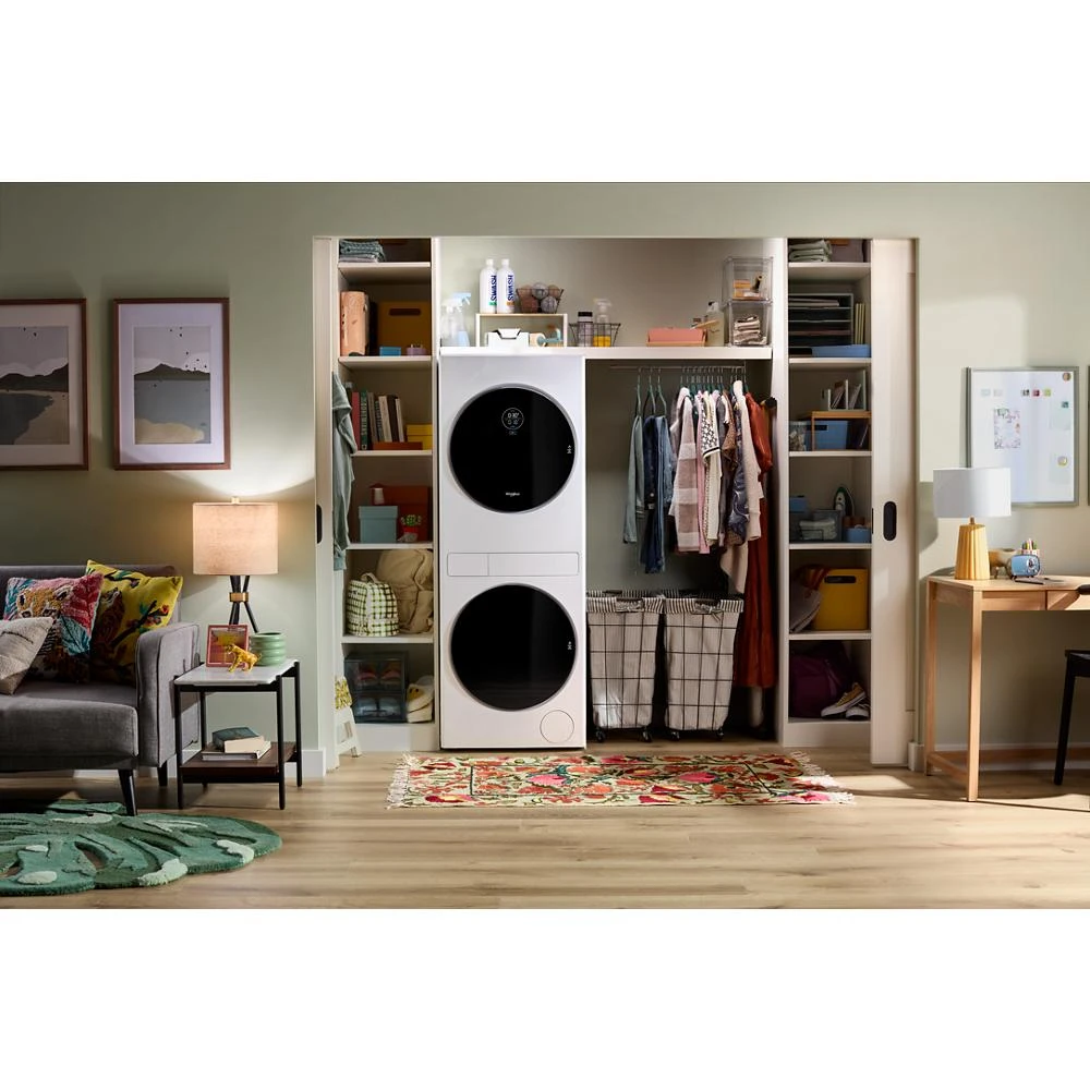 Compact ENERGY STAR® Ventless Heat Pump Laundry Tower with 2.7-cu ft Washer and Electric 4.3-cu ft Dryer WFH5424SW