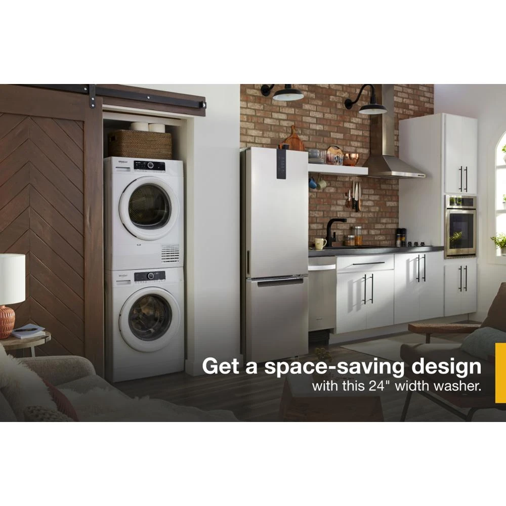 1.9 cu. ft. 24" Compact Washer with Detergent Dosing Aid option WFW3090JW