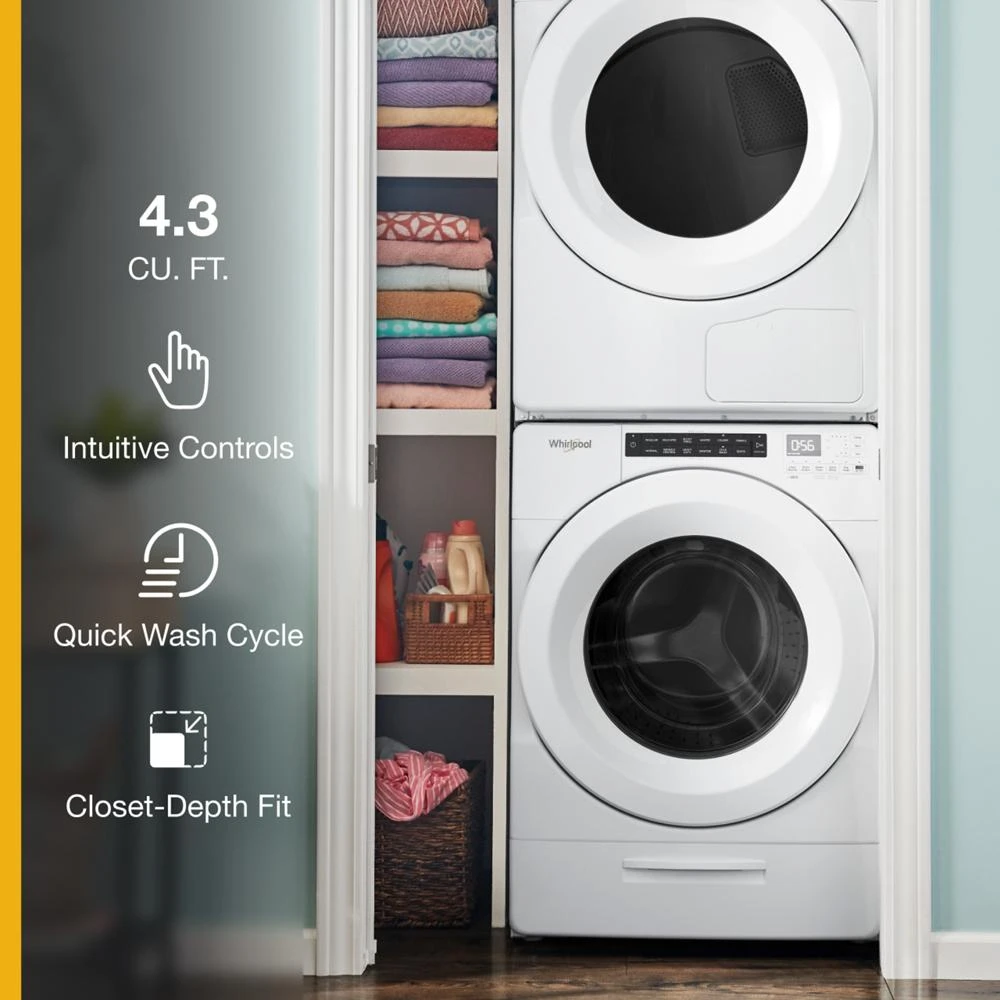 4.3 cu. ft. Closet-Depth Front Load Washer with Intuitive Controls WFW560CHW