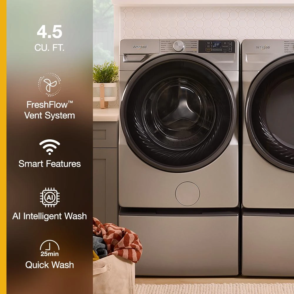 4.5 cu. ft. Smart Front Load ENERGY STAR® Washer with FreshFlow™ Vent System WFW5720RR