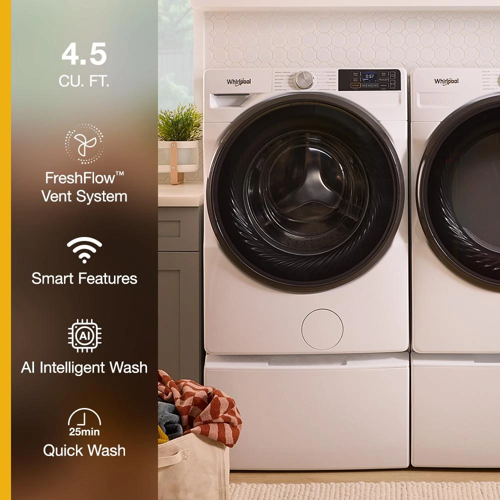 4.5 cu. ft. Smart Front Load ENERGY STAR® Washer with FreshFlow™ Vent System WFW5720RW