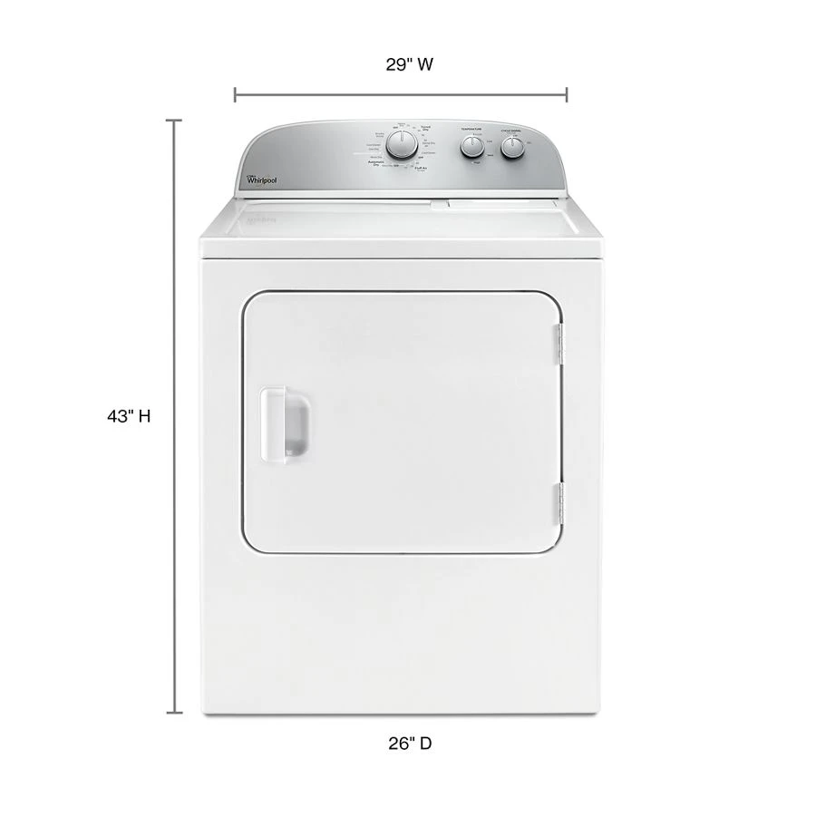 5.9 cu.ft Top Load Gas Dryer with AutoDry™ Drying System WGD4985EW