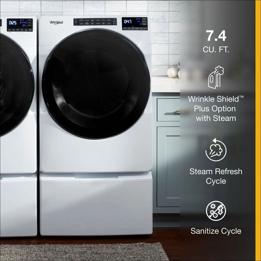 7.4 Cu. Ft. Gas Wrinkle Shield Dryer with Steam WGD6605MC